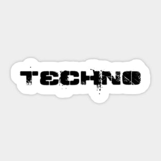 techno distorted logo design Sticker